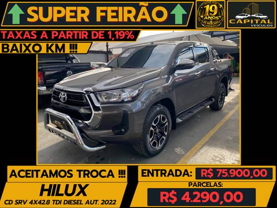TOYOTA HILUX 2.8 D-4D TURBO DIESEL CD SRV 4X4 AUTOMÁTICO TOYOTA HILUX 2.8 D-4D TURBO DIESEL CD SRV 4X4 AUTOMÁTICO